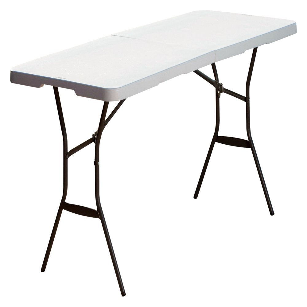Lifetime 6 Ft. Rectangle Commercial Fold-In-Half Table - White