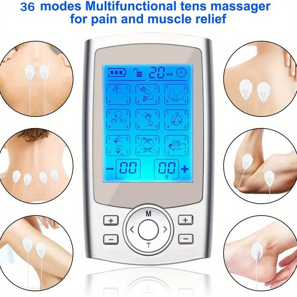 Dual Channel TENS EMS Unit 36 Modes Muscle Stimulator For Pain Relief Therapy, Electronic Pulse Massager Muscle Massager