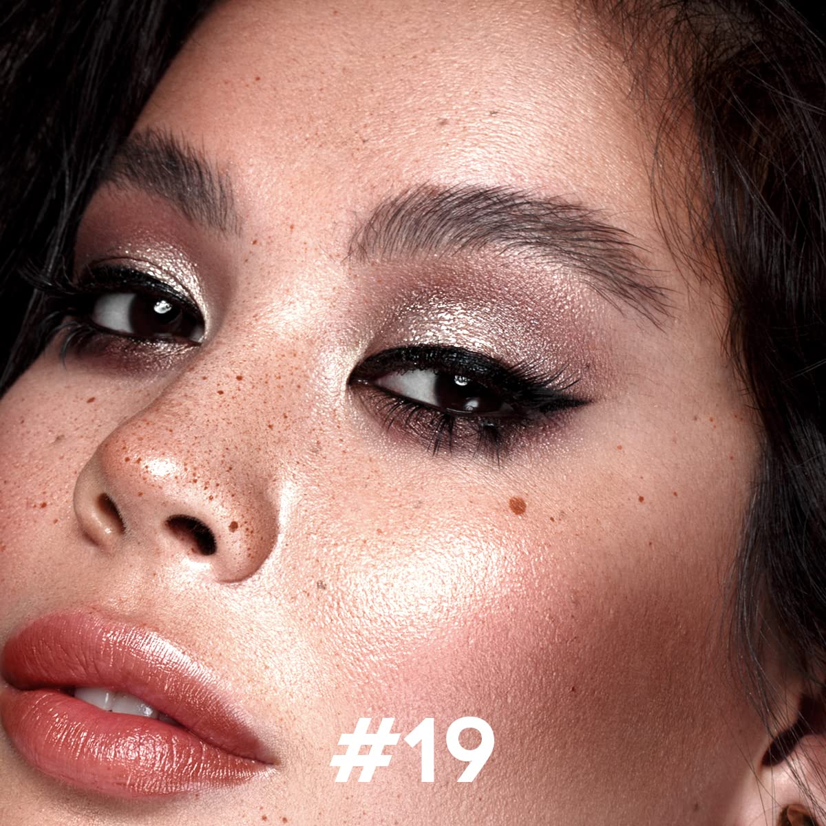 Cream Single Eyeshadow Stick with Blending Brush, Hypoallergenic Eye Shadow Stick Makeup, Pro Waterproof & Long Lasting Eye Brightener Stick, Eyeshadow Pencil Crayon Shimmer #19