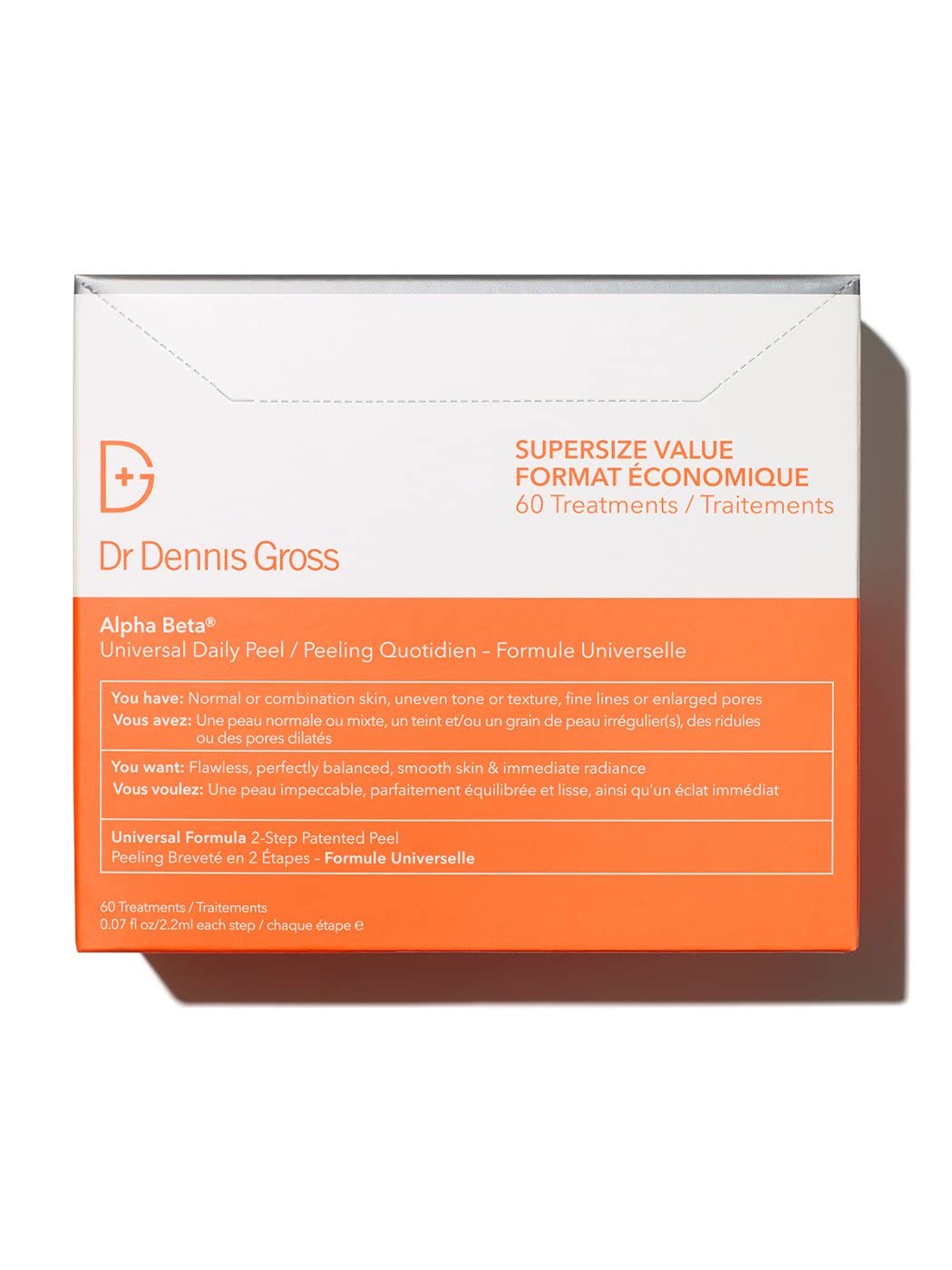 Dr. Dennis Gross Alpha Beta Universal Daily Peel | 2 Step Daily Treatment to Boost Radiance, Smooth Fine Lines, Refine Pores, and Improve Tone & Texture | 60 Treatments