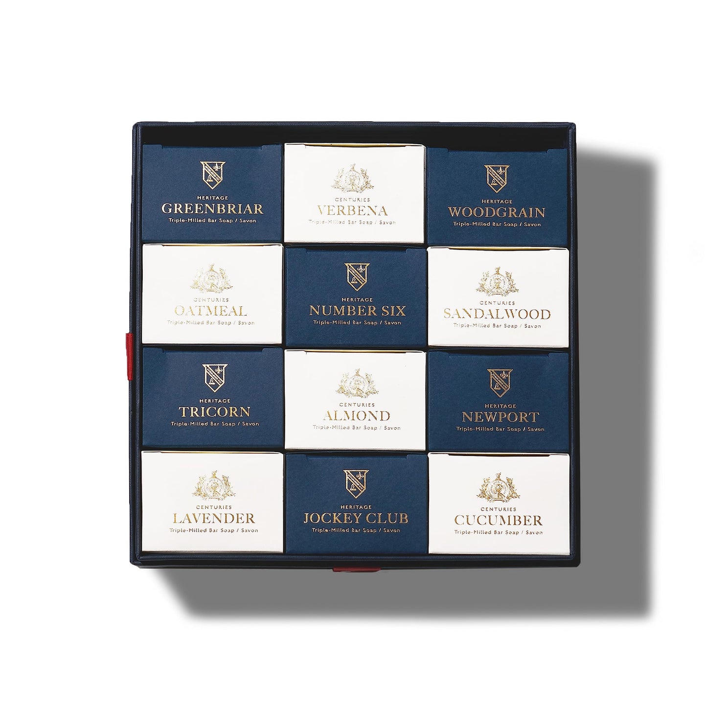 Caswell-Massey Triple Milled Master Collection Twelve-Soap Set: 12 Unique Scents Including Number Six, Almond, Sandalwood, Woodgrain & More, 5.8 Oz Soaps (12 Bath Bars)