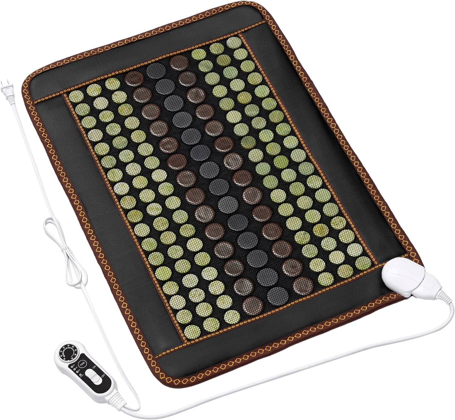 Far Infrared Heating Pad, Natural Jade and 2 Different Tourmaline Heating Pad, Electric Heating Pads for Back Neck Shoulders and Abdomen, Auto Shut Off Function (30.7" X 20.8")