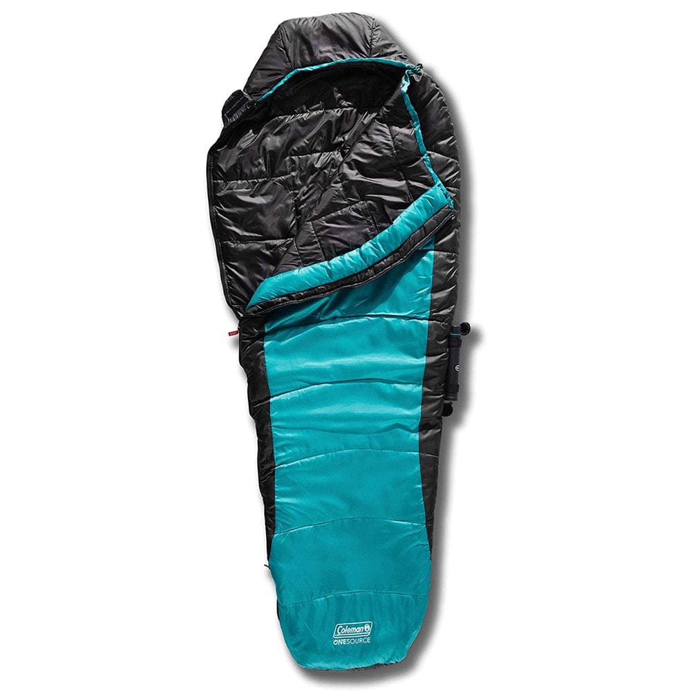 Coleman Onesource Rechargeable Adjustable Heated Sleeping Bag, Teal