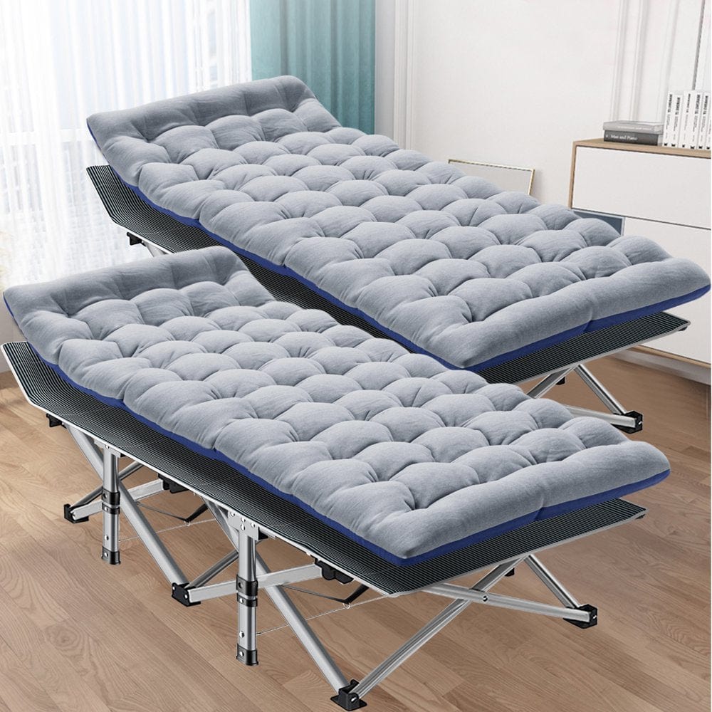 FICISOG Folding Camping Cots for Adults, 880Lbs Folding Bed with Mattress,Heavy Duty Cot for Camp Office Use,Red