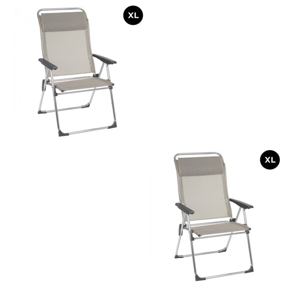 Lafuma Alu Cham XL Folding Camping Patio Mesh Sling Chair, Ocean Blue (Pair)