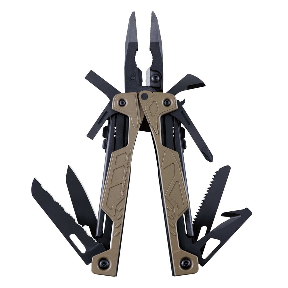 LEATHERMAN, OHT One Handed Multitool with Spring-Loaded Pliers and Strap Cutter, Black with MOLLE Brown Sheath