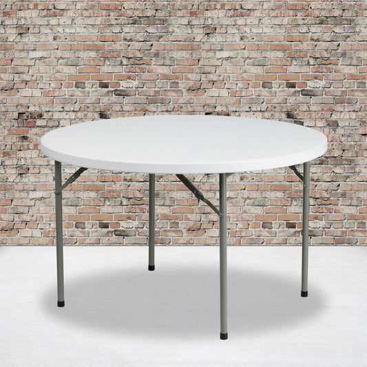 Flash Furniture 4-Foot round Granite White Plastic Folding Table