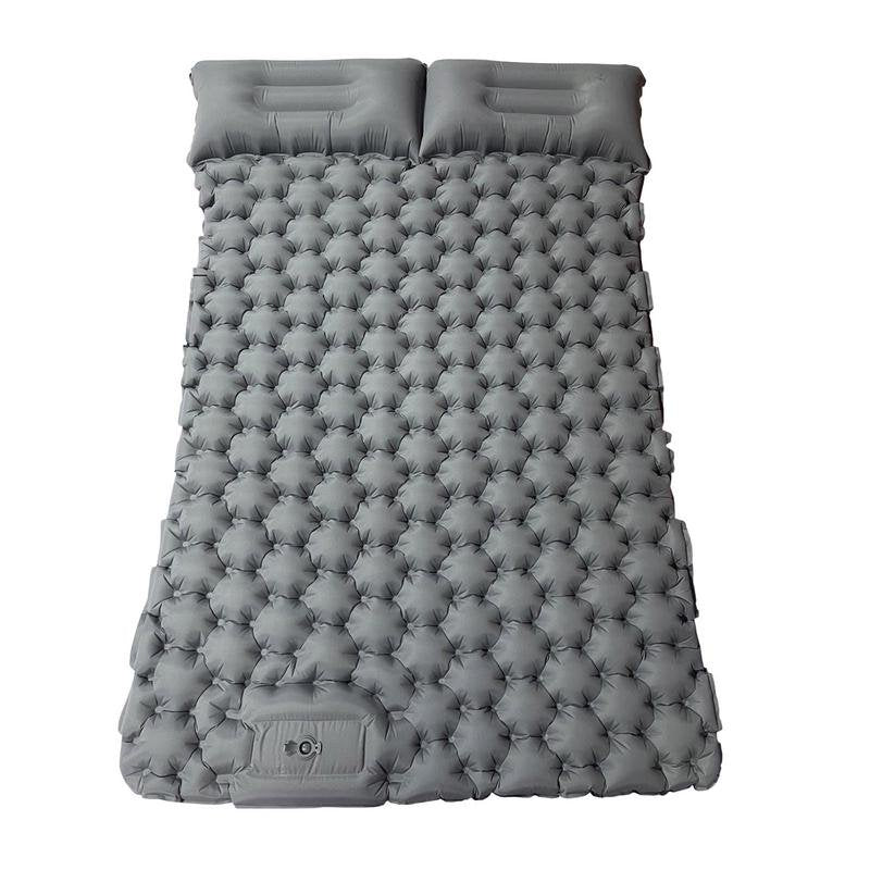 Famure Double Camping Sleeping Pad with Pillow|Inflatable Sleeping Mat Ultralight Waterproof Camping Mattress|Portable Folding Inflating Bed Build-In Inflatable Pump for Backpacking Camping Hiking