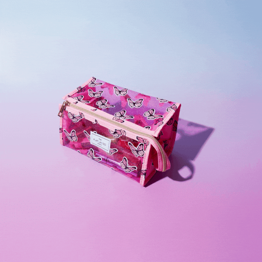 Jelly Box Bag in Pink Glitter Butterflies