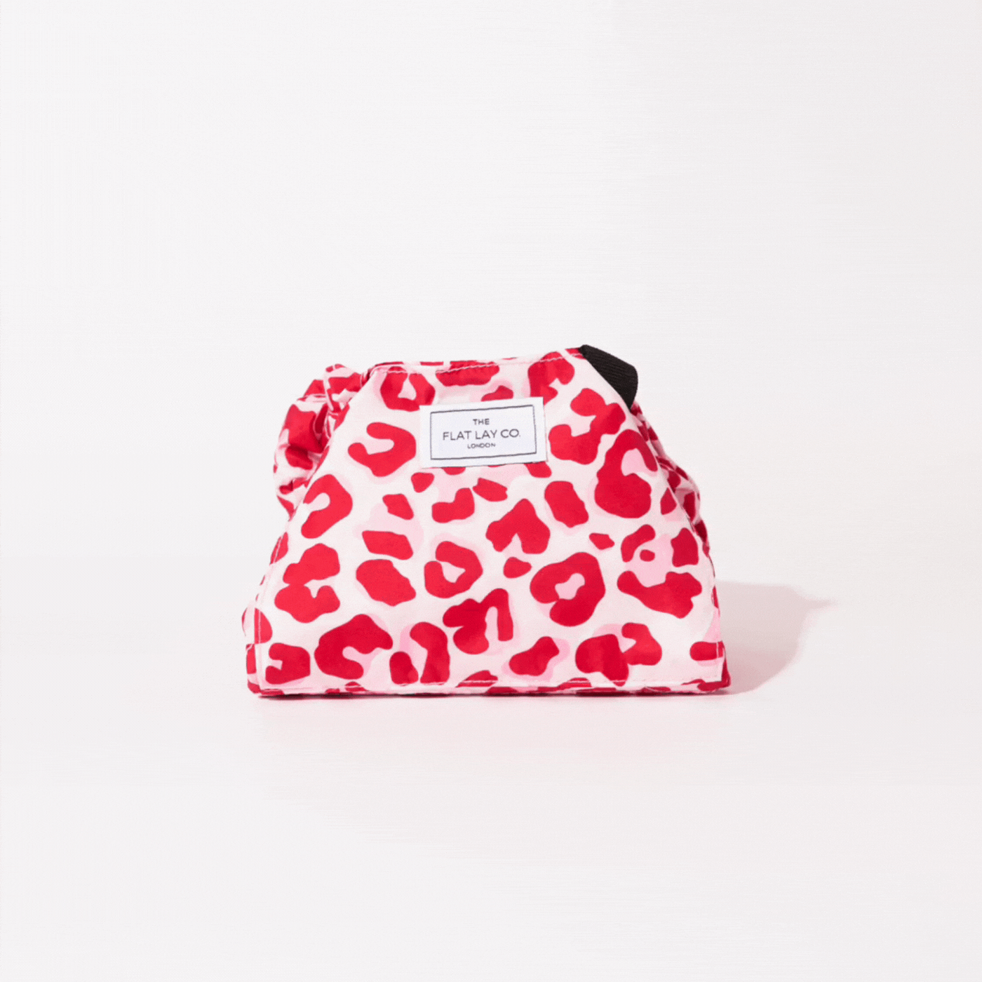 Pink Leopard Print  Full Size Flat Lay Makeup Bag
