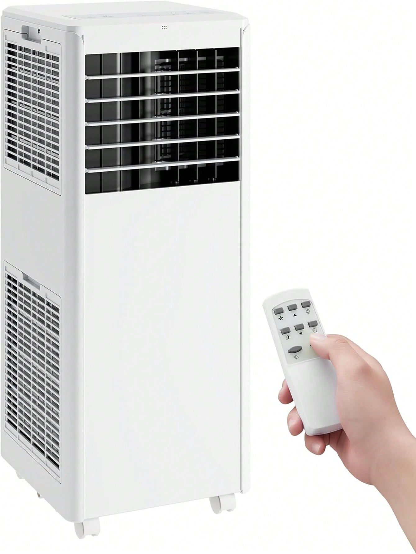 Portable Air Conditioner With 8,000 BTU Cooling Capacity - Covers 350 Sq. Ft. 3-In-1 Intelligent Cooling System With Remote Control, Digital Display, Exhaust Hose And Window Kit For Home Or Office