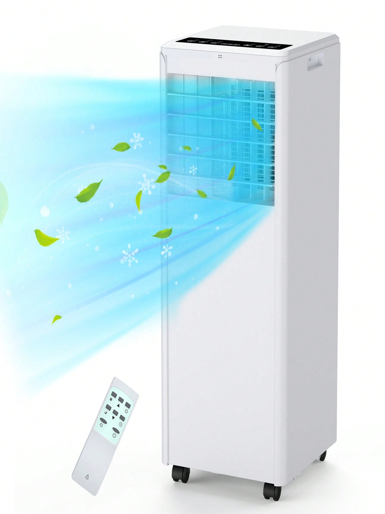 Portable Air Conditioner With 8,000 BTU Cooling Capacity - Covers 350 Sq. Ft. 3-In-1 Intelligent Cooling System With Remote Control, Digital Display, Exhaust Hose And Window Kit For Home Or Office