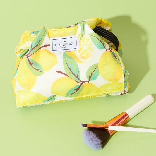 Lemons Full Size Flat Lay Makeup Bag