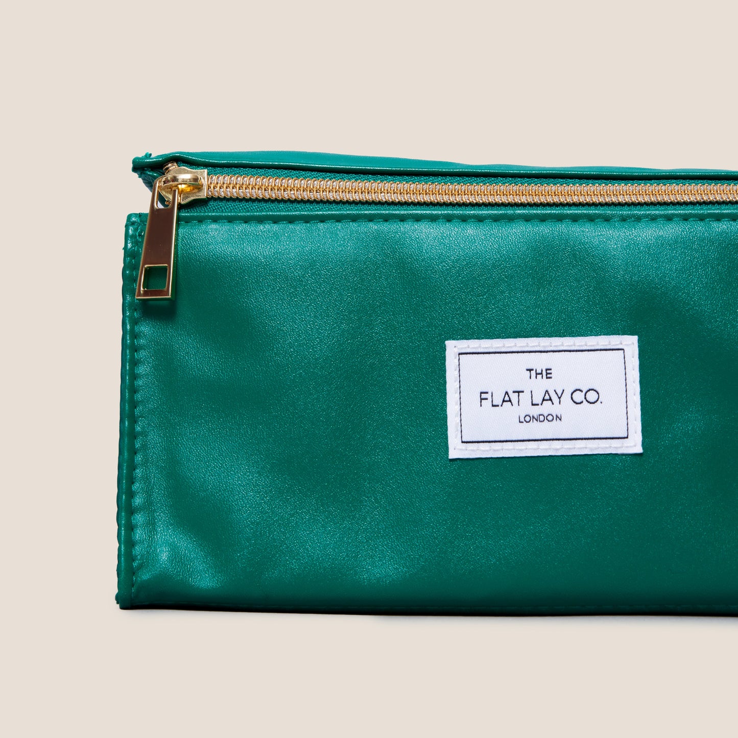Monochrome Green Leather Open Flat Box Bag