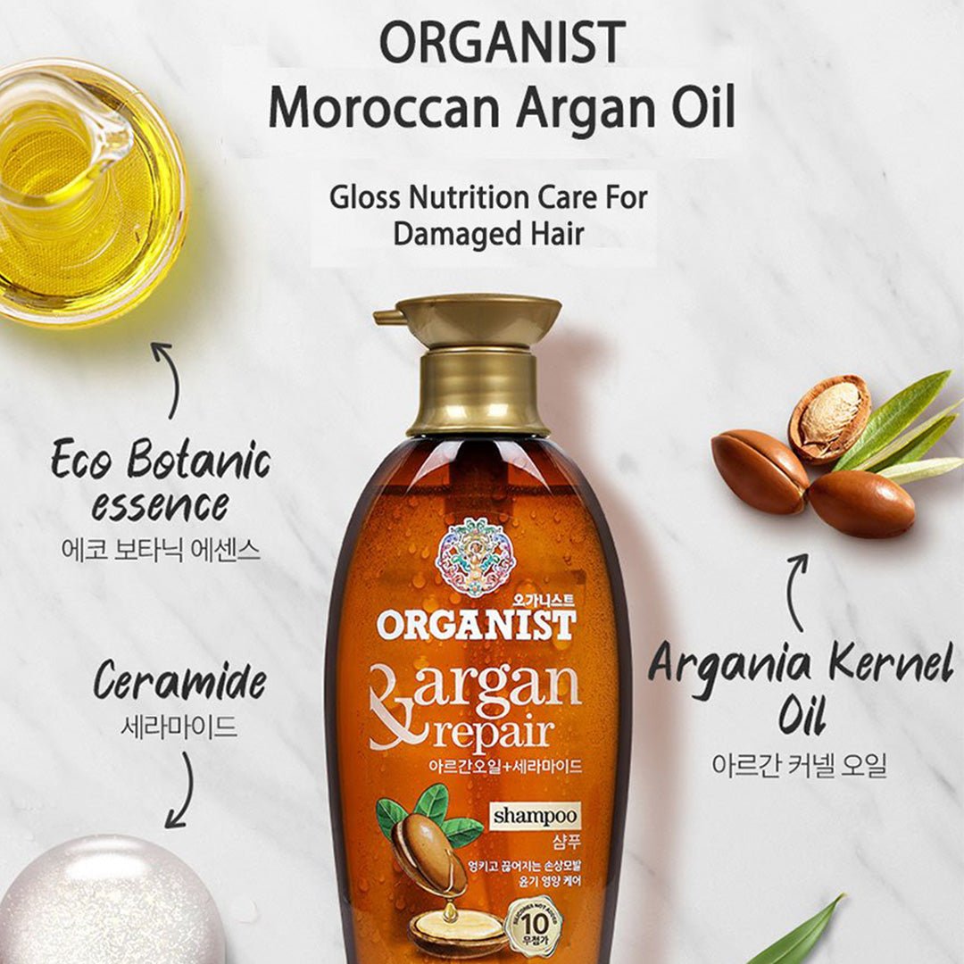 [Organist] [Bundle of 4] Natural Healing Therapy Shampoo/Argan/Himalaya/Peppermint/Avocado/Cherry/Rosemary 500