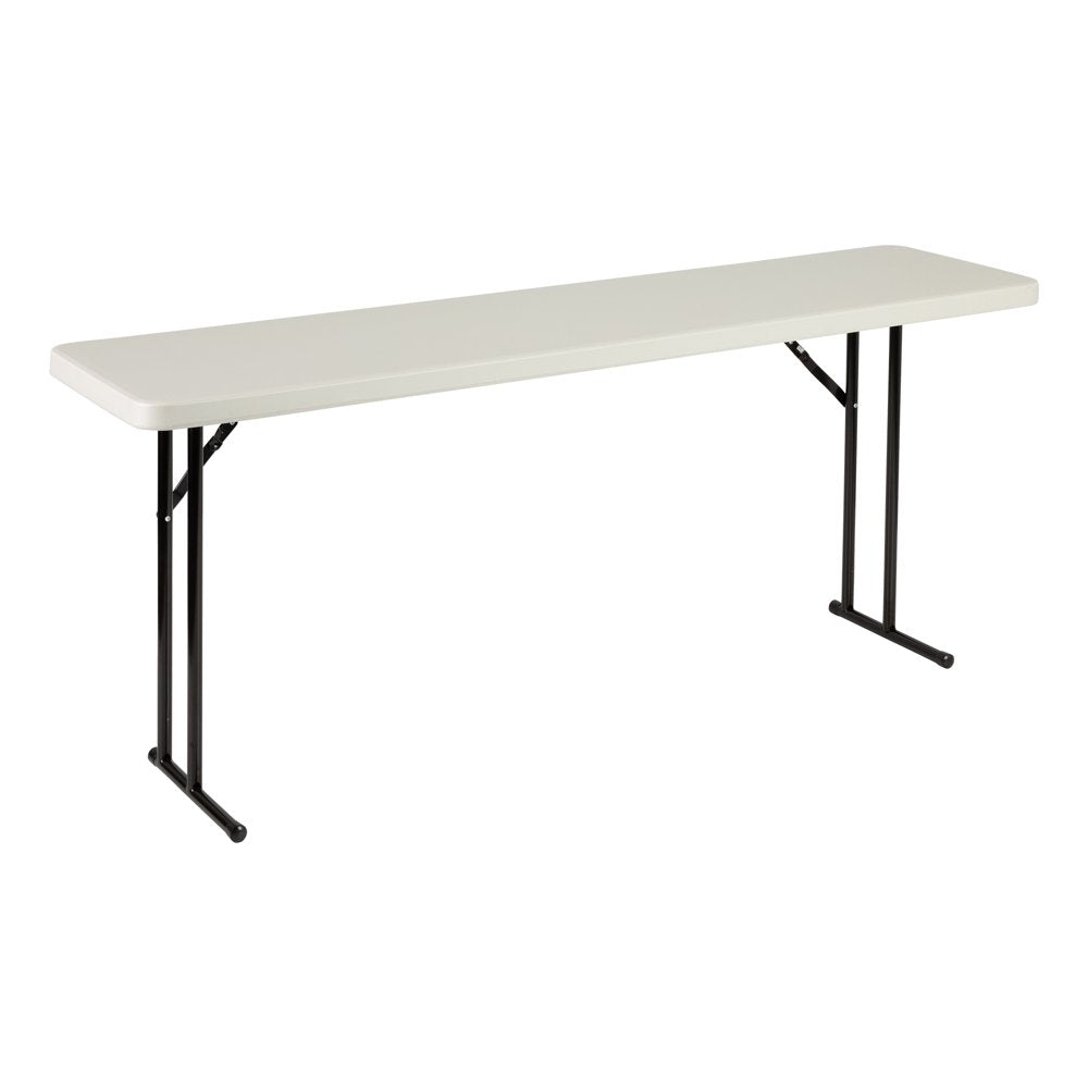 Norwood Commercial Furniture 6 Ft Multipurpose Indoor Outdoor Heavy Duty Portable Blow-Molded Plastic Folding Training Seminar Table (18" W X 72" L) Gray
