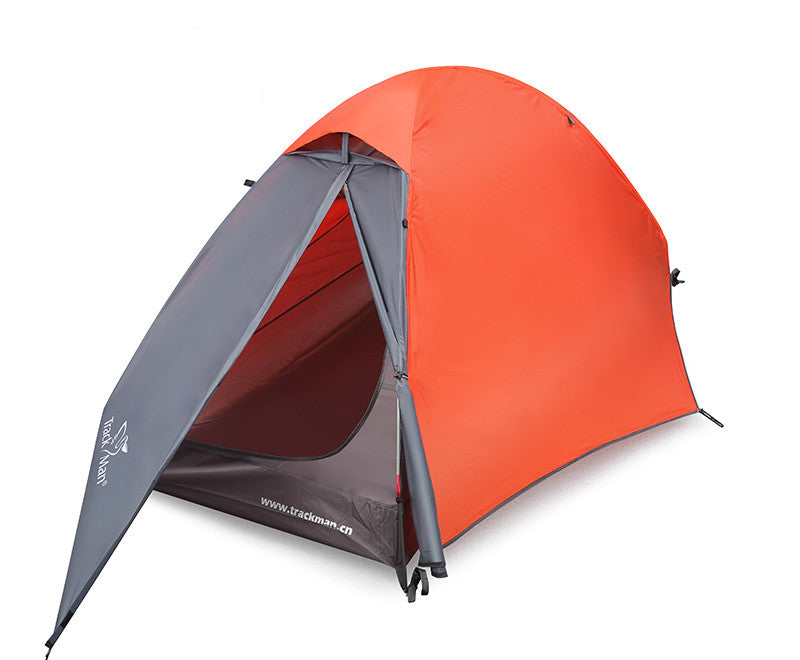 Single-person Aluminum Pole Tent Double-Layer Rainstorm-proof Windproof Light Portable Quick-Opening Professional Camping Tent - Blue Force Sports