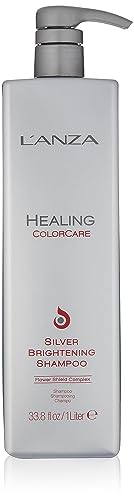L’ANZA Healing ColorCare Silver Brightening Shampoo, for Silver, Gray, White, Blonde & Highlighted Hair - Boosts Shine and Brightness while Healing, Controls Unwanted Warm Tones (33.8 Fl Oz)