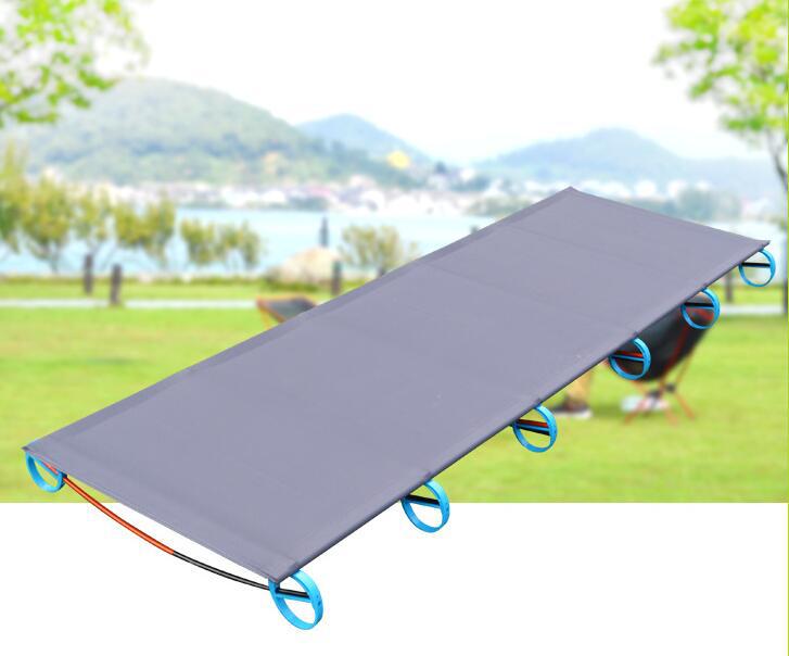 Concave and convex outdoor light aluminum alloy single camp bed, office lunch bed camping portable folding bed AT6746 - Blue Force Sports