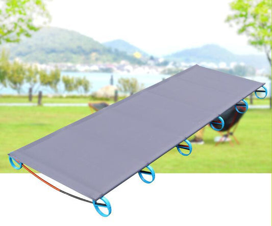 Concave and convex outdoor light aluminum alloy single camp bed, office lunch bed camping portable folding bed AT6746 - Blue Force Sports