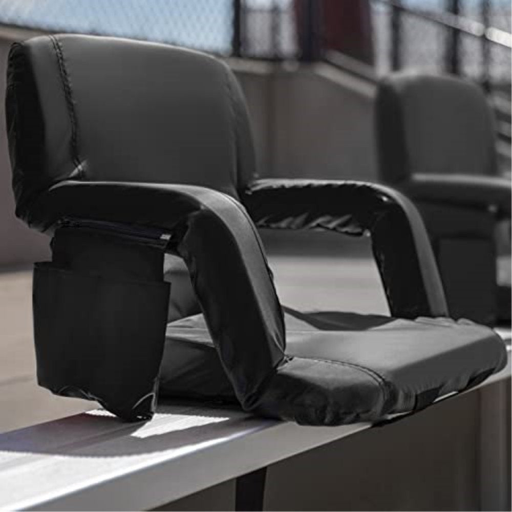 Flash Furniture Malta Fabric Stadium Chair (2 Pack), Black