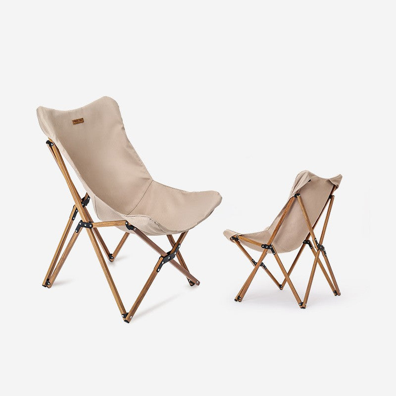 Folding Wooden Grain Aluminum Pipe Camping Chair Portable Leisure - Blue Force Sports