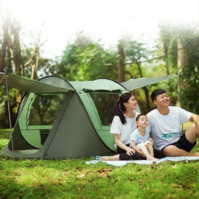 5-8 Person Instant Automatic Pop-Up Tent, Camping Tent Waterproof UV Protection for Beach Outdoor Traveling Hiking with 2 Big Doors 2 Ventilated Mesh Windows, Coffee