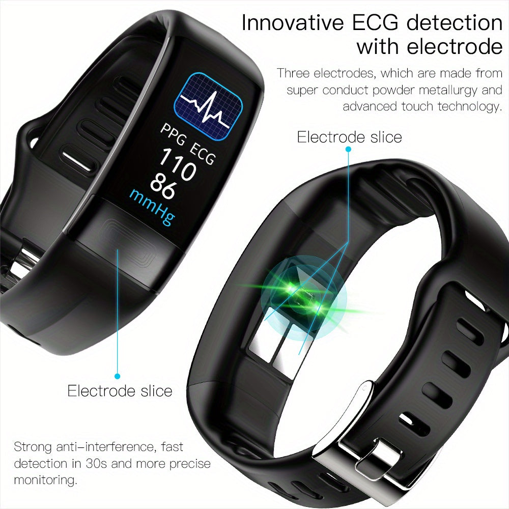 Multifunctional Health & Fitness Tracker: Blood Pressure, Blood Glucose, ECG, Heart Rate, BT, SPO2 & More!