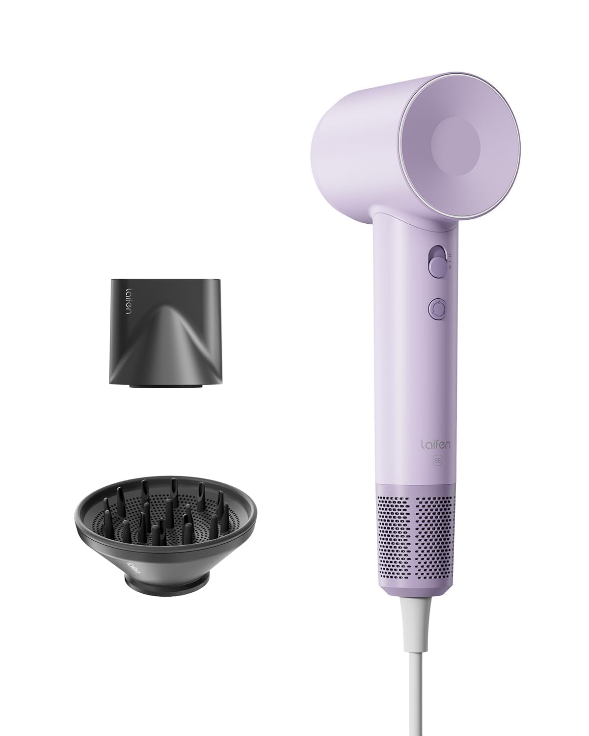 Laifen Hair Dryer SE, 200 Million Negative Ionic Blow Dryer with 105,000 RPM Brushless Motor 1400W Powerful Fast Drying High-Speed Low Noise Hairdryer with Magnetic Attachments