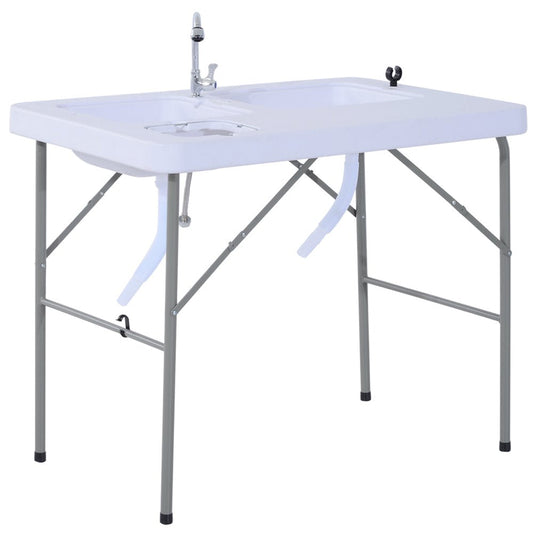Outsunny Camping Table, White