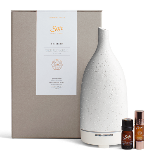 Saje Best of Saje Kit Aroma Om Liquid Sunshine Peppermint Halo Remedy 3pcs NEW