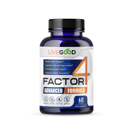 LiveGood Factor4 Advanced Inflammation Management Heart Immune 60 Softgels NEW
