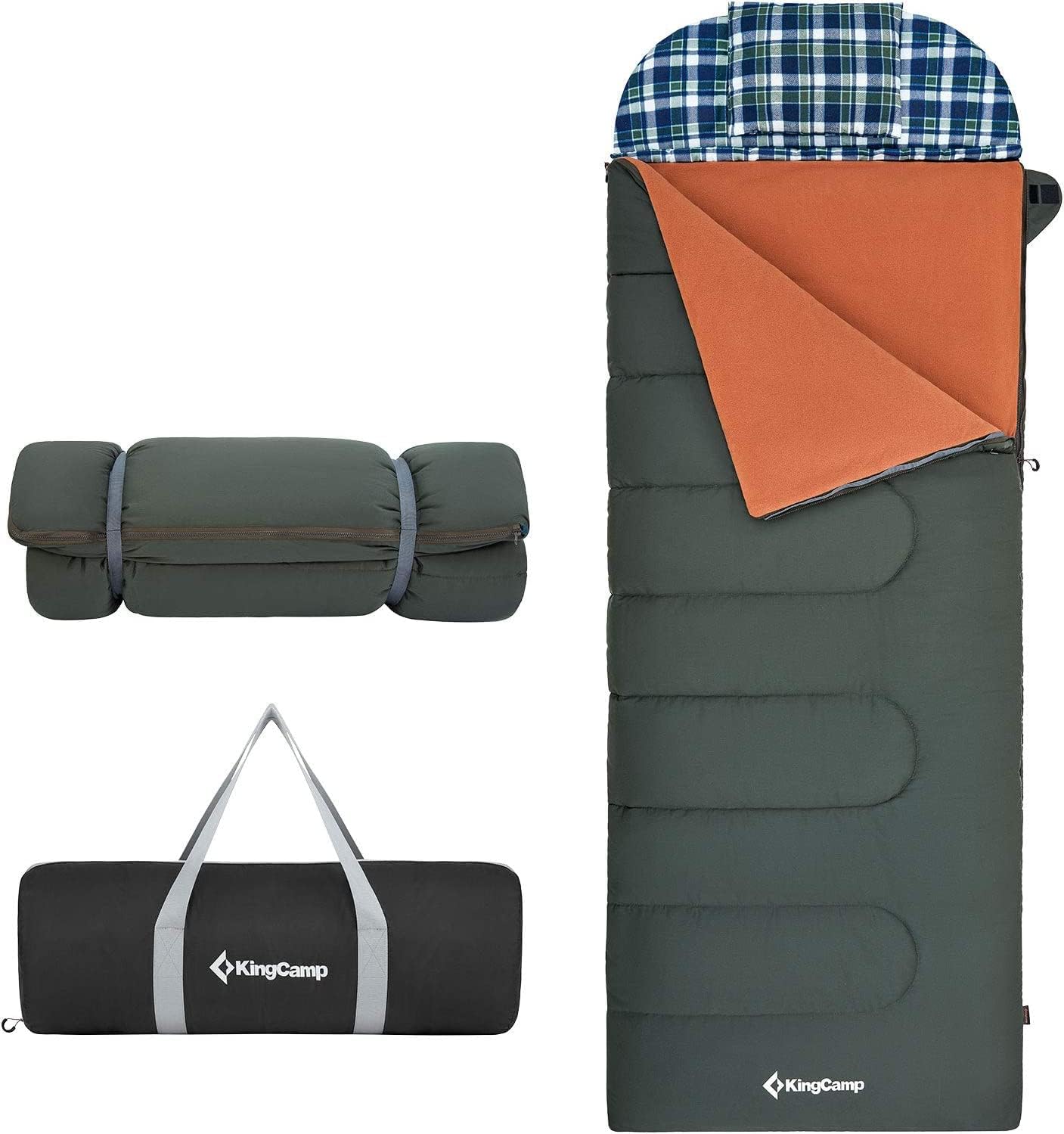 KingCamp 3 Season 3-in-1 Envelope Hooded Sleeping Bag