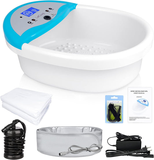 2023 Ionic Foot Bath Detox Machine Tub Negative Hydrogen Foot Bath Ionic Detox Foot Detox Spa with FIR Belt 100 Liners Foot Spa for Home Beauty Salon Spa