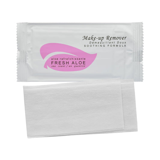 Fresh Aloe Makeup Remover Wipe for Hotel, AirBnB, VRBO, Vacation Rental (Case of 500)