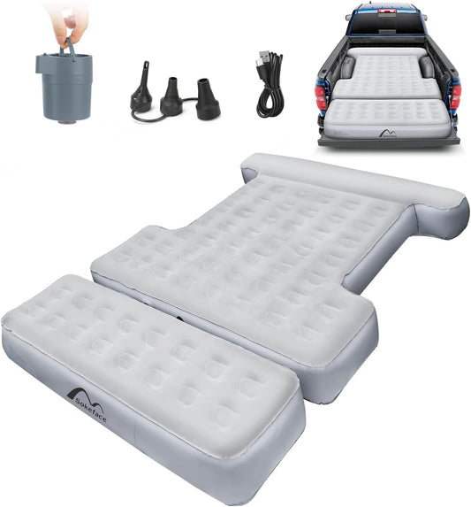 Truck Bed Mattress for 5.5-5.8ft Short Truck, Maximized Space Design, Effortless Setup,Wireless Rechargeable Pump, Full Size, with Carry Bag, for Truck CampingTravel Outdoor