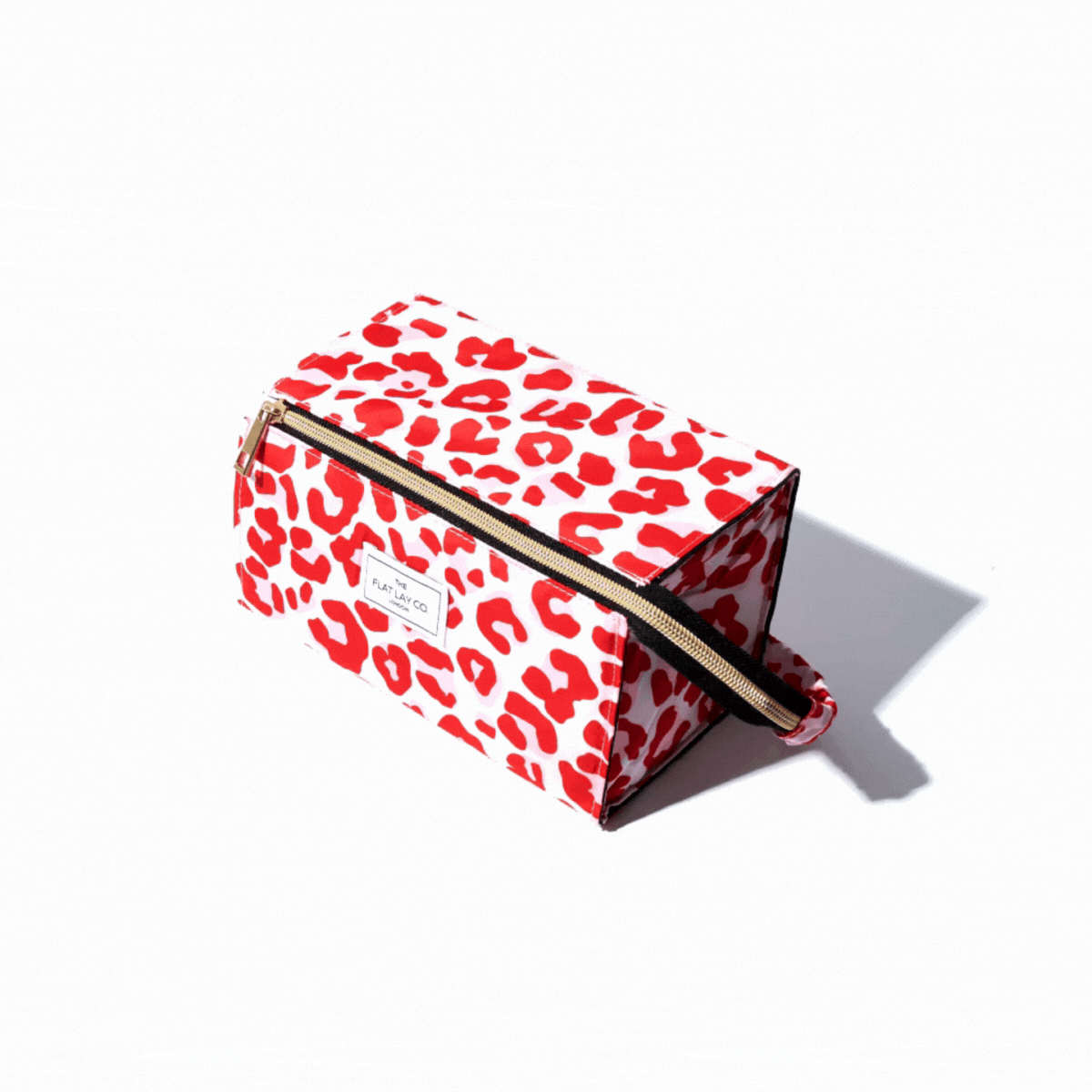 Pink Leopard Open Flat Makeup Box Bag and Tray