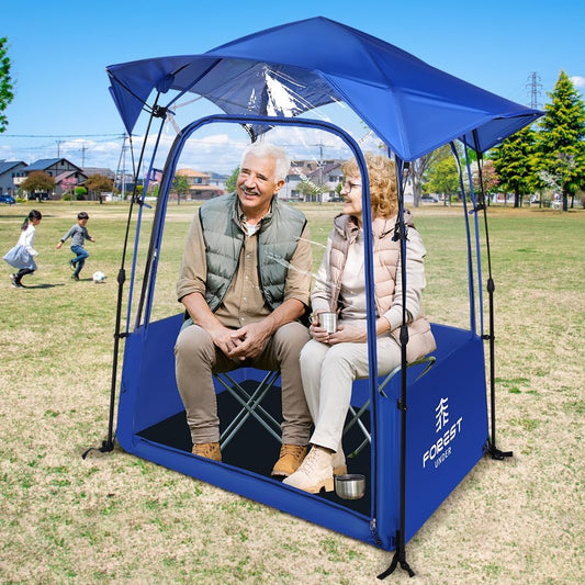 Sports Tent with Removable Rainfly,Instant Pop Up Sport Tent,Portable and Durable Outdoor Clear Tent - 1~4 People(Blue Orange)