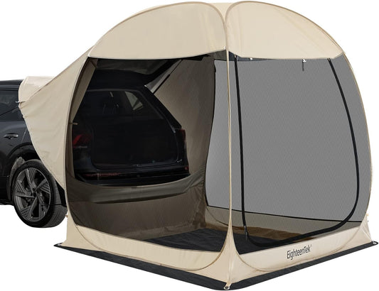EighteenTek SUV Car Tent Pop Up Camping Outdoor Travel Screen House Room Shelter Mesh Walls Attachment Not Waterproof 7’x7’x7.2’H