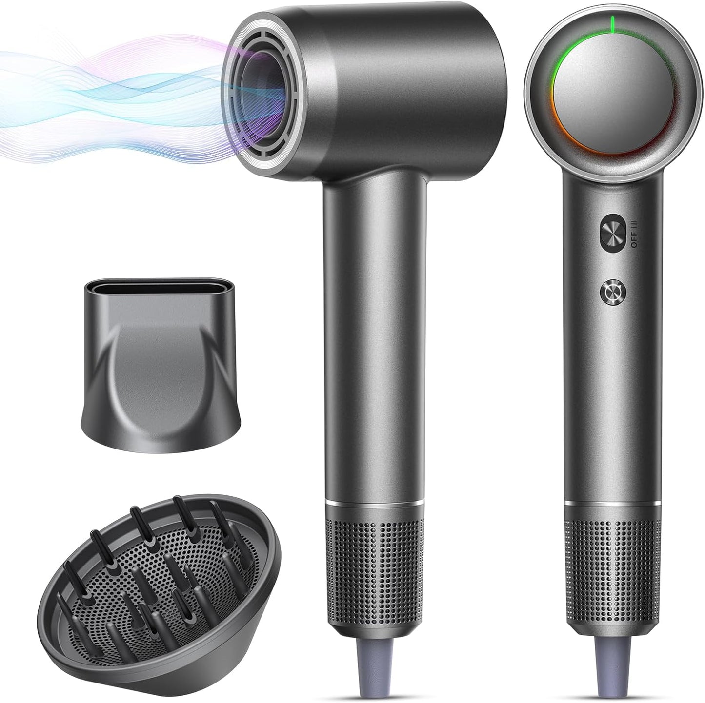 Hair Dryer, 160000 RPM Professional High-Speed Blow Dryer 500 Millions Negative Ionic Care Hair Dryer for Fast Drying, Low Noise Thermo-Control Hair Dryer with Diffuser and Nozzle (2024 Upgrade)