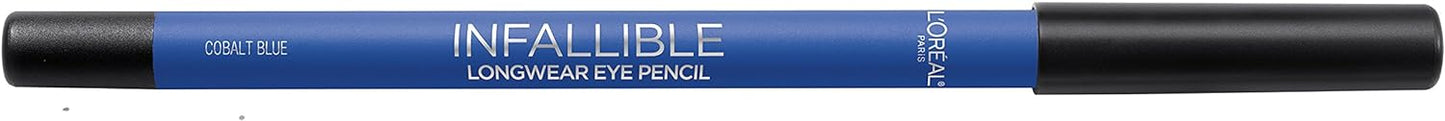 L'Oreal Paris Makeup Infallible Pro-Last Pencil Eyeliner, Waterproof and Smudge-Resistant, Glides on Easily to Create any Look, Cobalt Blue, 0.042 oz.