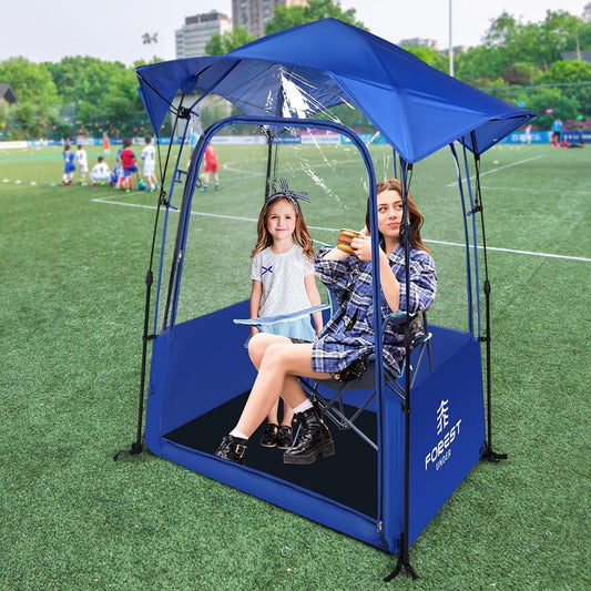 Sports Tent with Removable Rainfly,Instant Pop Up Sport Tent,Portable and Durable Outdoor Clear Tent - 1~4 People(Blue Orange)