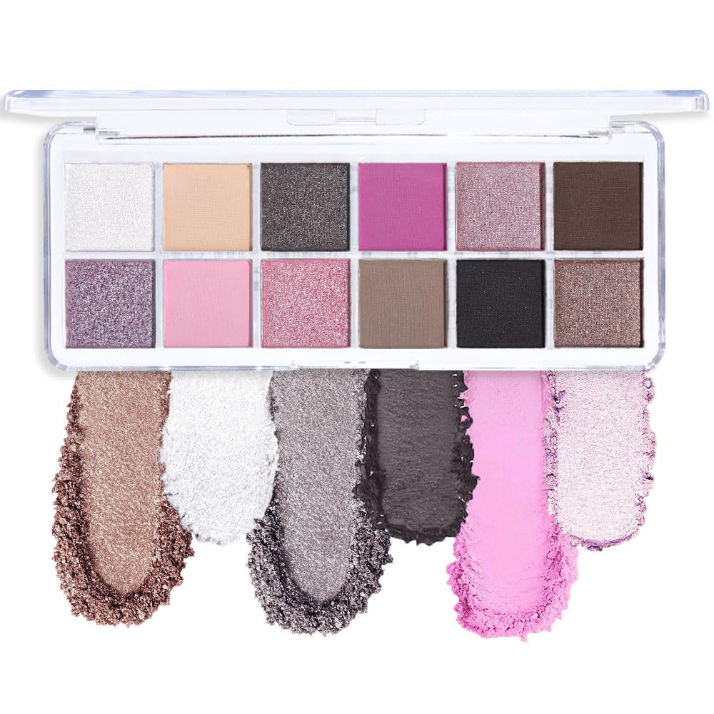 12Color Nude Pink Brown Eyeshadow Palette Makeup,Korean Natural Eyeshadow palettes Neutral Warm Eye Pallet,Highly Pigmented Ultra-Blendable, Naturing-Looking,Long Lasting