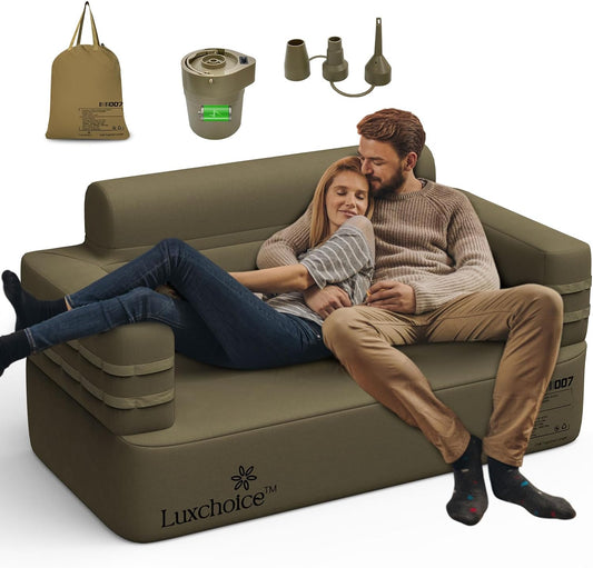 Inflatable Sofa Multifunctional Air Couch with Built-in Pump Portable Luxury Automatic Inflatable Chair Suitable for Home Outdoor Camping Travel