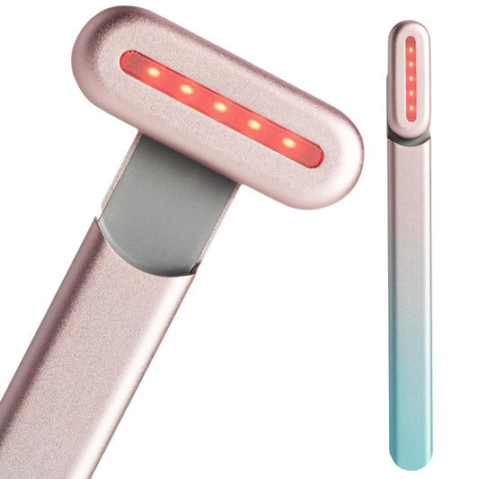 Solawave 4-in-1 Facial Wand | Red Light Therapy for Face and Neck | Microcurrent Facial Device for Anti-Aging | Skin Tightening Machine | Face Massager | Facial Wand [Blue/Pink Ombre]