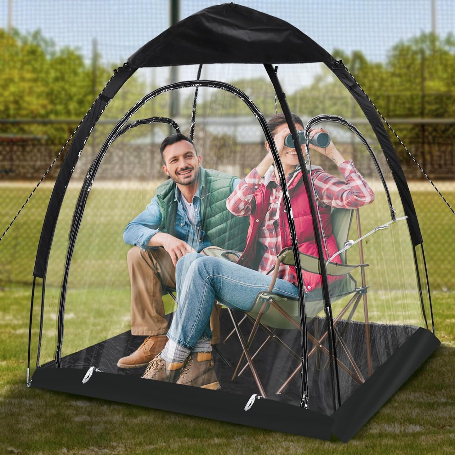Large Sports Tent - 2/4/6 Persons Clear Rainproof Windproof Shelter, Outdoor Two Parents Winter Soccer Baseball Tents, Rain Sun Shelter for Watching Sports Events, Camping, Fishing
