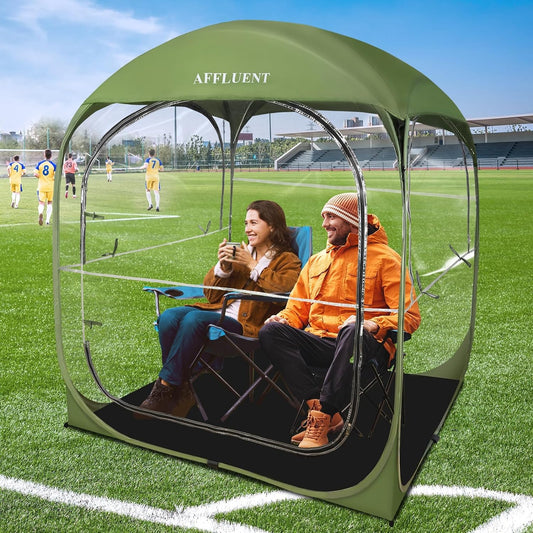 Sports Tent Pop Up Shelter with Removable Top and Sealed Floor, Instant Tent Shelter 1-6 Person Outdoor Bubble Transparent Weatherproof Tent for Watching Sports, Soccer, Rugby and Camping