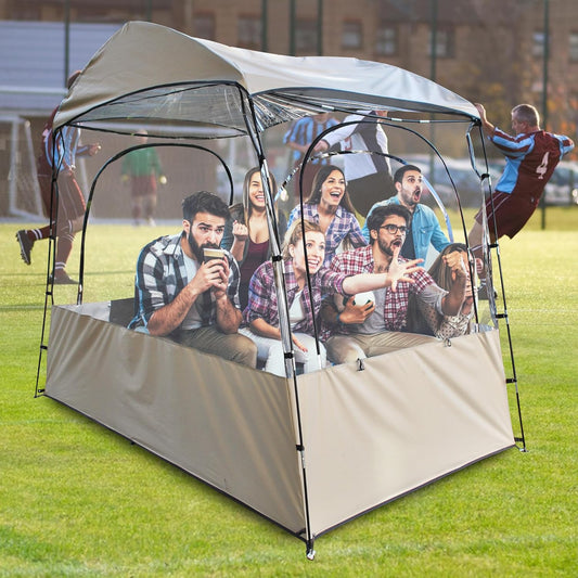 Outdoor Sports Tents Transparent Tent with Top Cover, 4-6 Persons All-Weather Shelter Wind-Resistant Canopy Soccer Mom Tent Baseball Game Tent with Sealed Floor