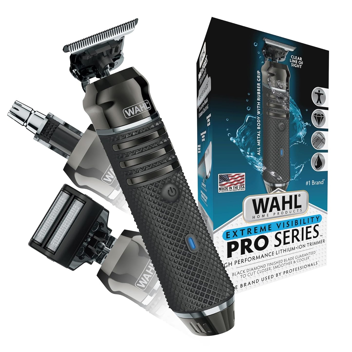 Wahl USA Pro Series High Visibility Skeleton Style Trimmer, Lithium-Ion Cordless Rechargeable All in One Shaving & Close Cutting Beard Trimmer for Men with Near Zero Gap Blade Ð 3026018