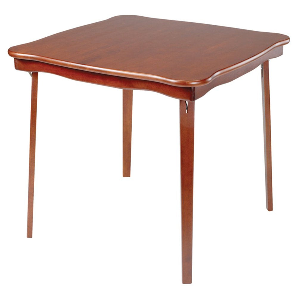 Stakmore Hardwood Classic Scalloped Edge Folding Card Table - Fruitwood Finish